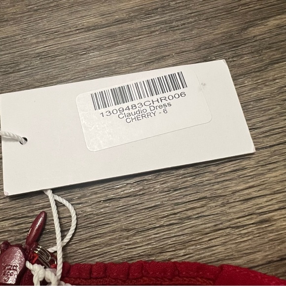 NEW Reformation Claudio Dress Cherry Red Size 6 Sweetheart Open Back NWT - Picture 8 of 13